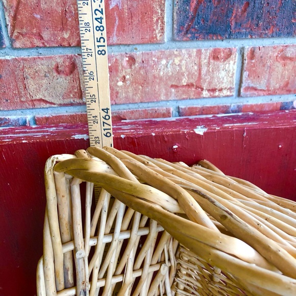 9669 VTG Heavy Woven Towel quilt throw Storage Basket Pet Bed Tan Rectangle - Picture 4 of 14